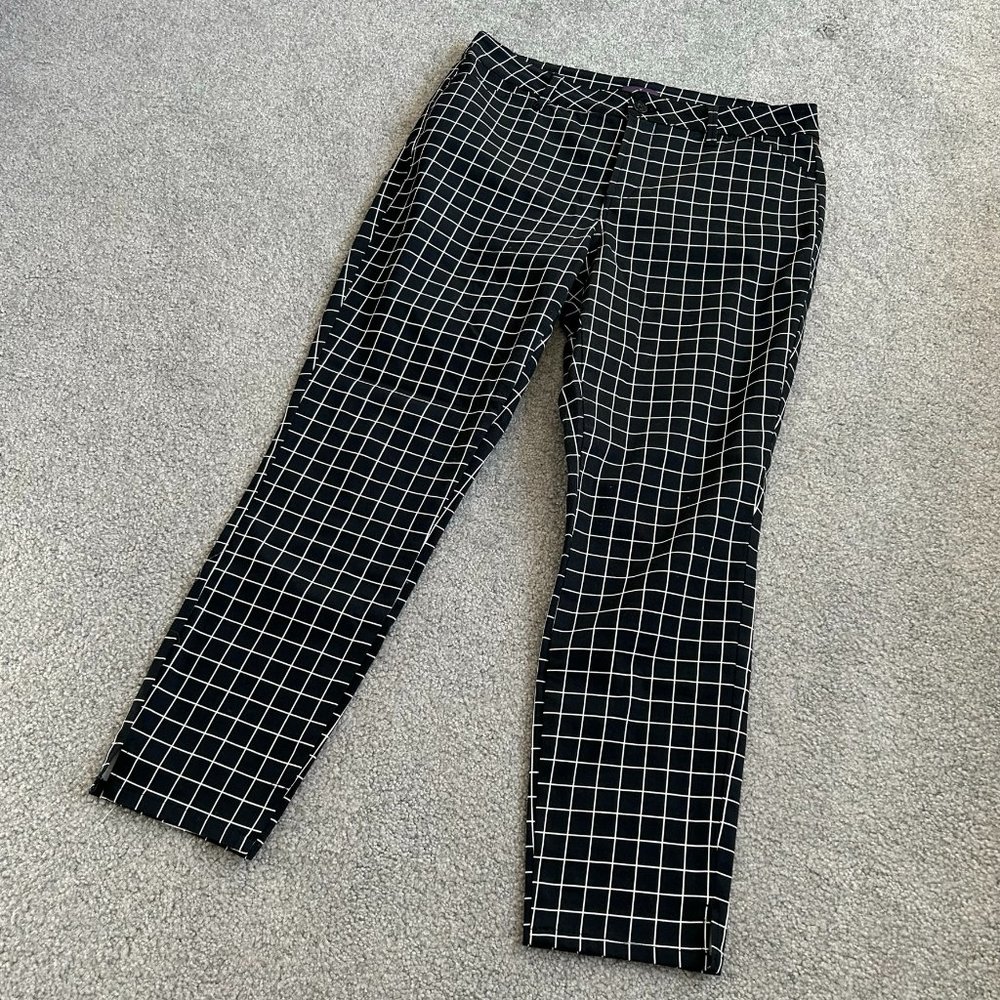 - Not Your Daughter's Jeans Ankle Pants Checkered Black & White US 10   - 1G1145